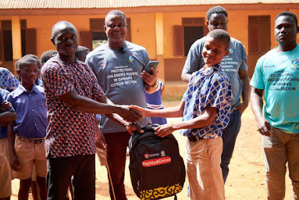 GLOMEF Donates Learning Materials to Needy Pupils at Maabang as Assemblyman Calls for Stronger Action to End Child Labour in Cocoa Communities