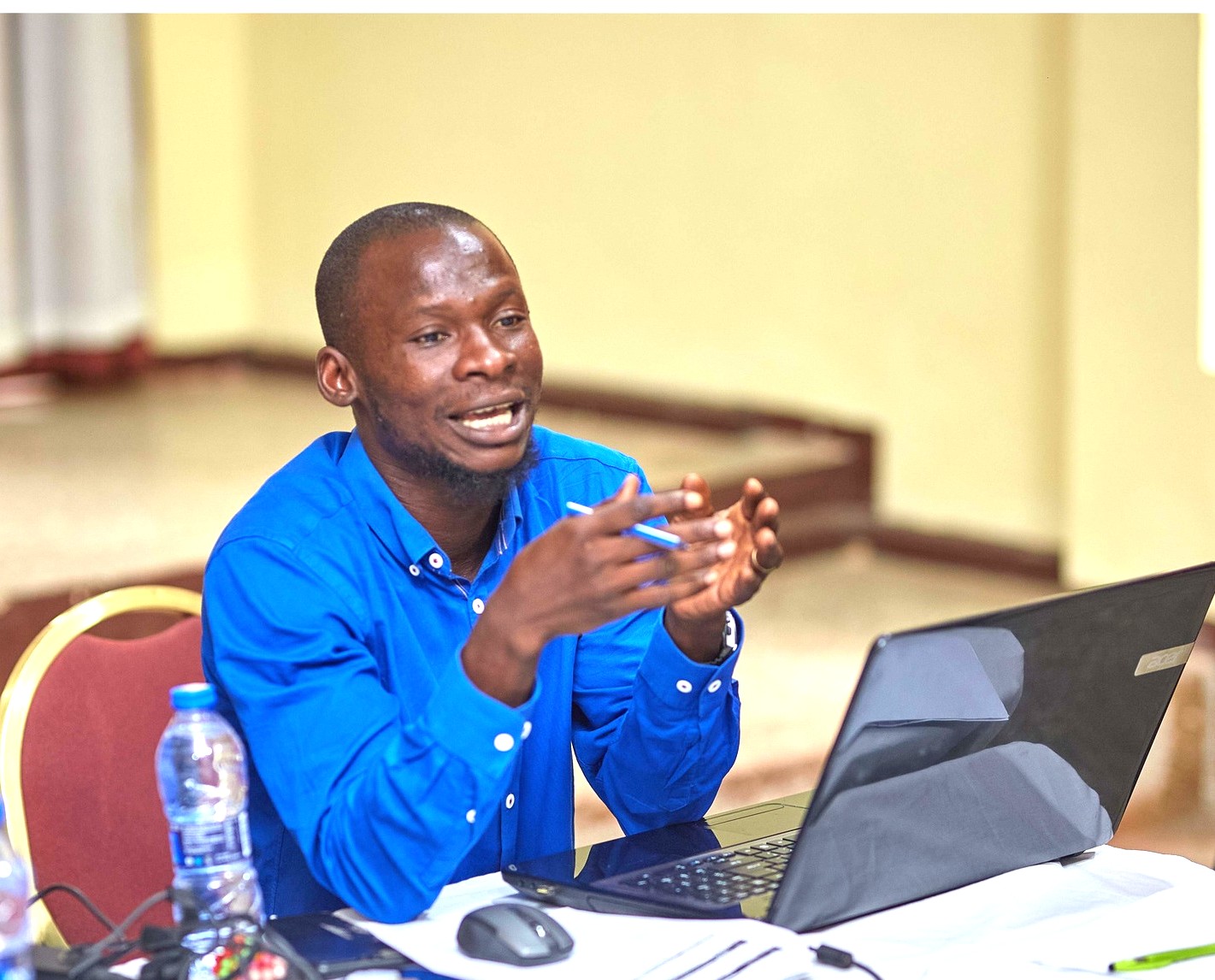 A facilitator leading a training session