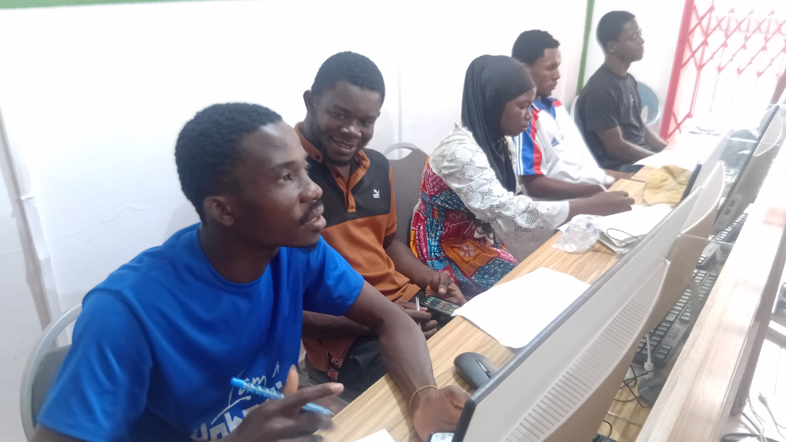 Young people at ICT training desks