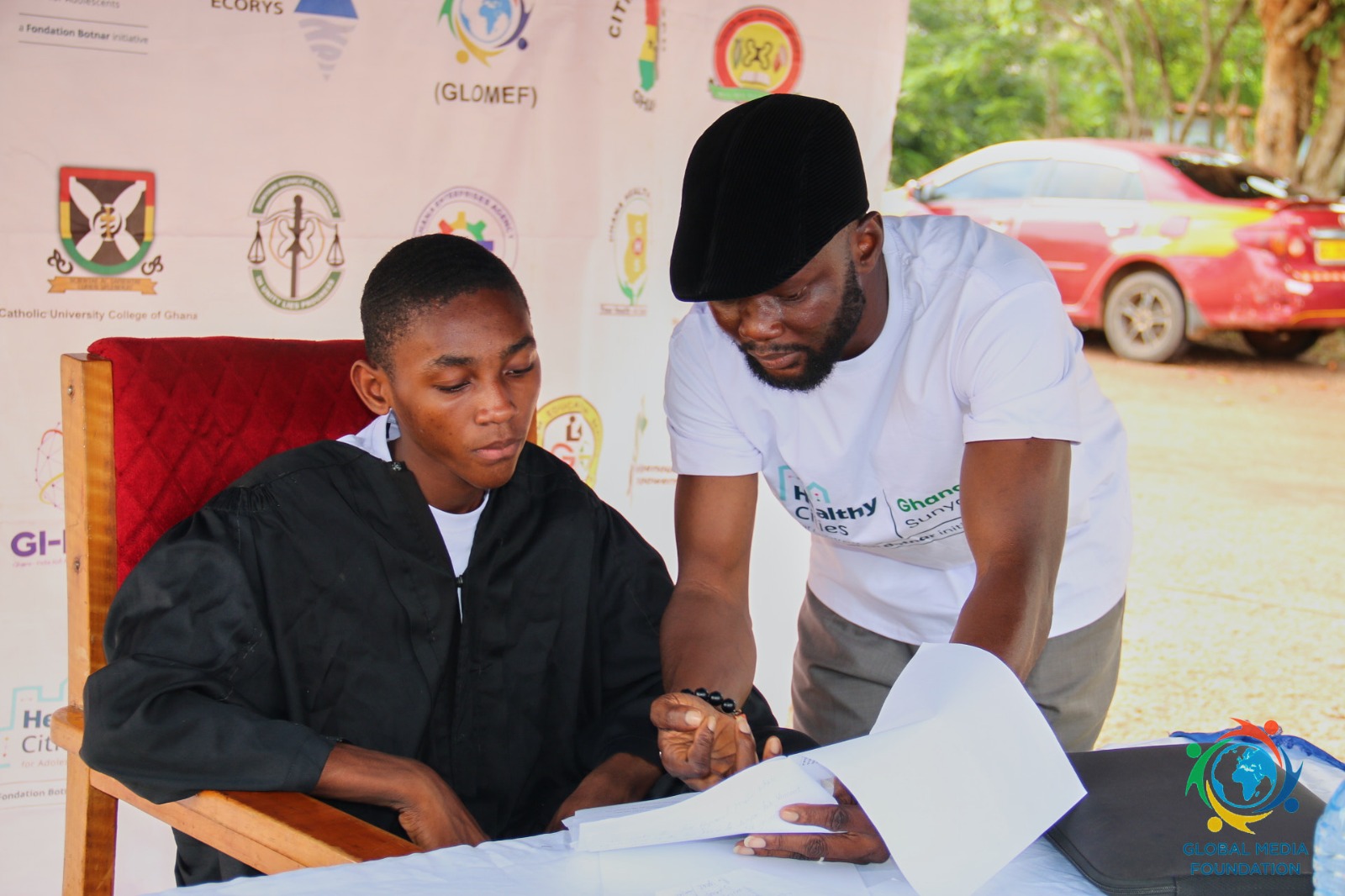 A moment from GLOMEF Ghana's Healthy Cities for Adolescents programme
