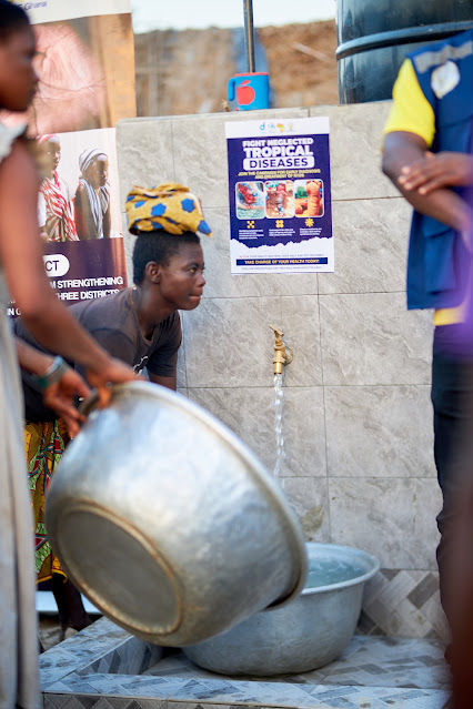 Community members at the borehole commissioning durbar in the Tain District.